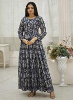 Georgette Multi Color Casual Wear Printed Readymade Gown